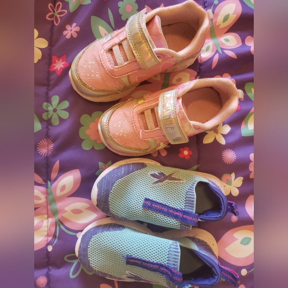 2 pair of toddler size 9 girl shoes